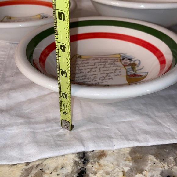 Vintage Italian Pasta Serving spaghetti bowl and 4 pasta bowls set of 5 pieces - Picture 9 of 14